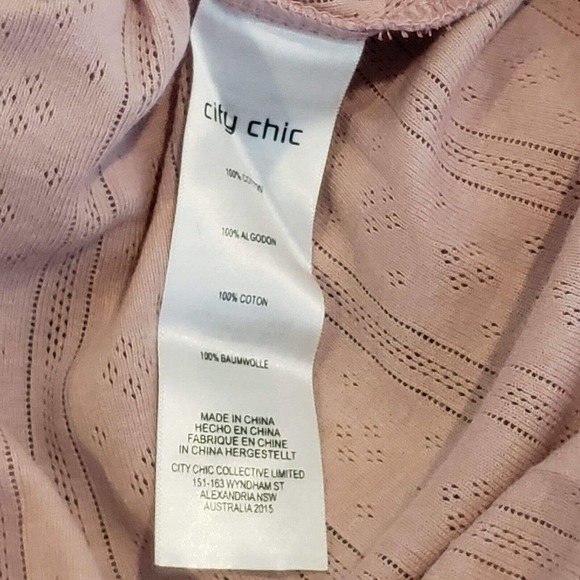 City Chic Womens Plus 22 Blush Pink Greta Romper Shorts Short Sleeve New Cotton - Picture 9 of 10